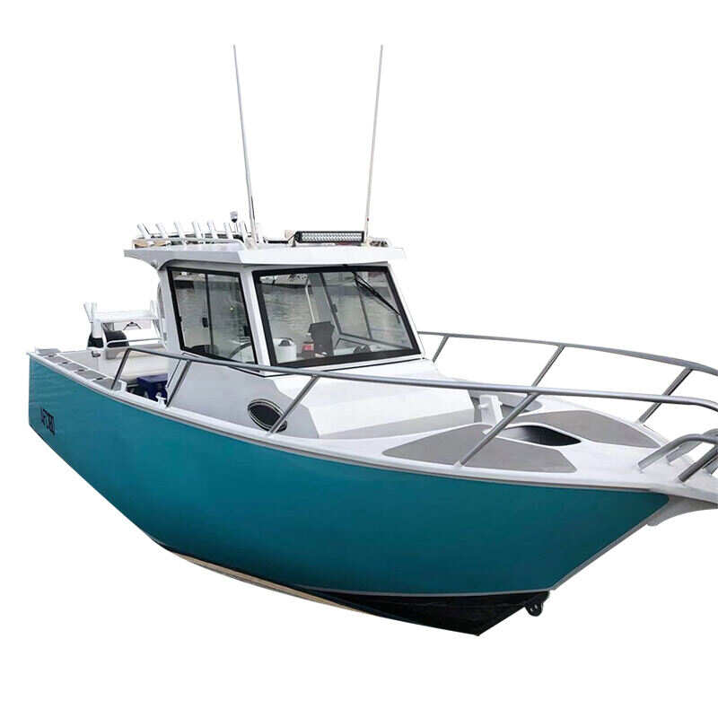 Custom aluminum fishing boat with cabin